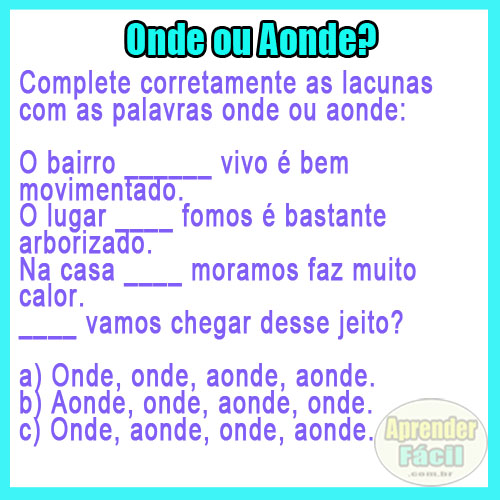 aonde ou onde aonde ou onde