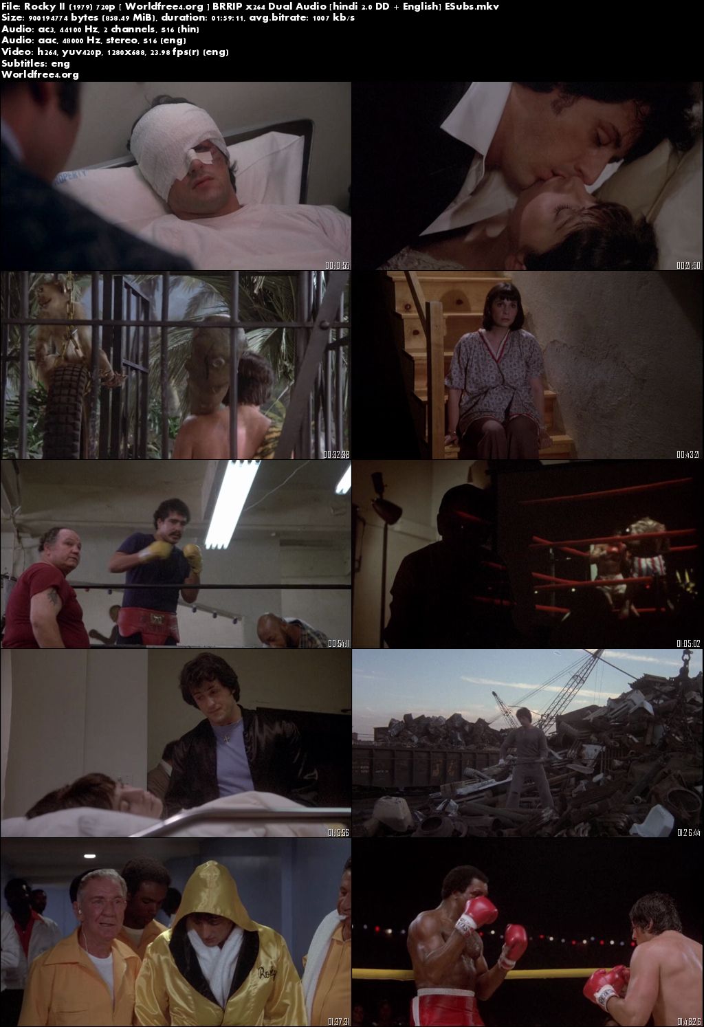 Rocky II (1979) BluRay 720p Dual Audio ESubs Hindi English Download