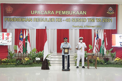 Dansesko TNI Buka Pendidikan Reguler Ke-48 Sesko TNI Secara Virtual