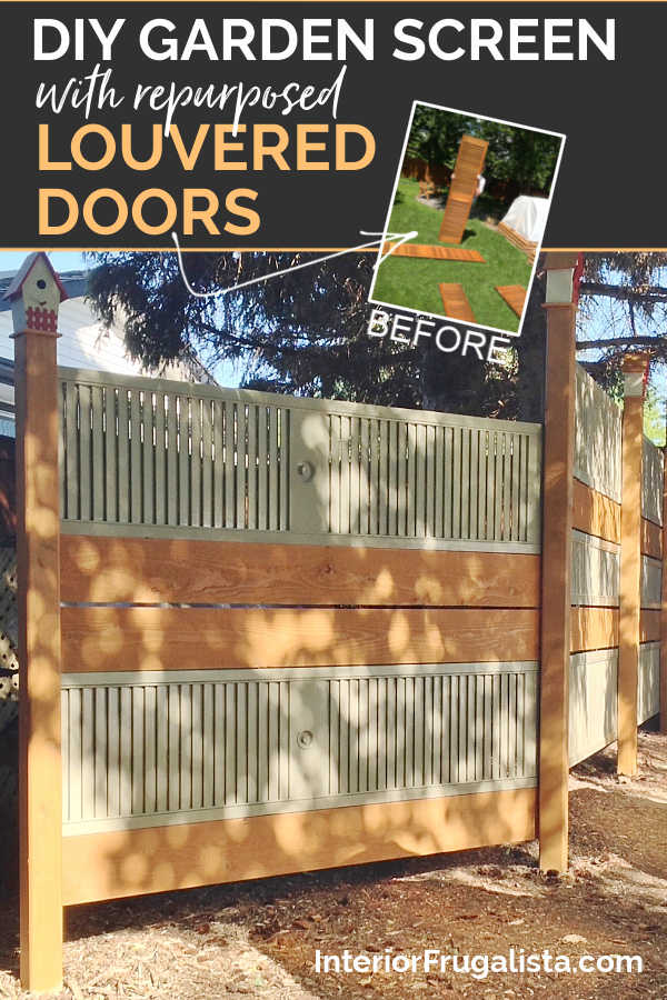 DIY Garden Screen With Repurposed Louvered Doors - Interior Frugalista Diy Garden Screen With Repurposed Louvered Doors - Interior Frugalista