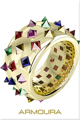 ♦Armoura Fibonacci ring in yellow gold with coloured stones #jewelry #armoura #brilliantluxury ♦Armoura Fibonacci ring in yellow gold with coloured stones #jewelry #armoura #brilliantluxury