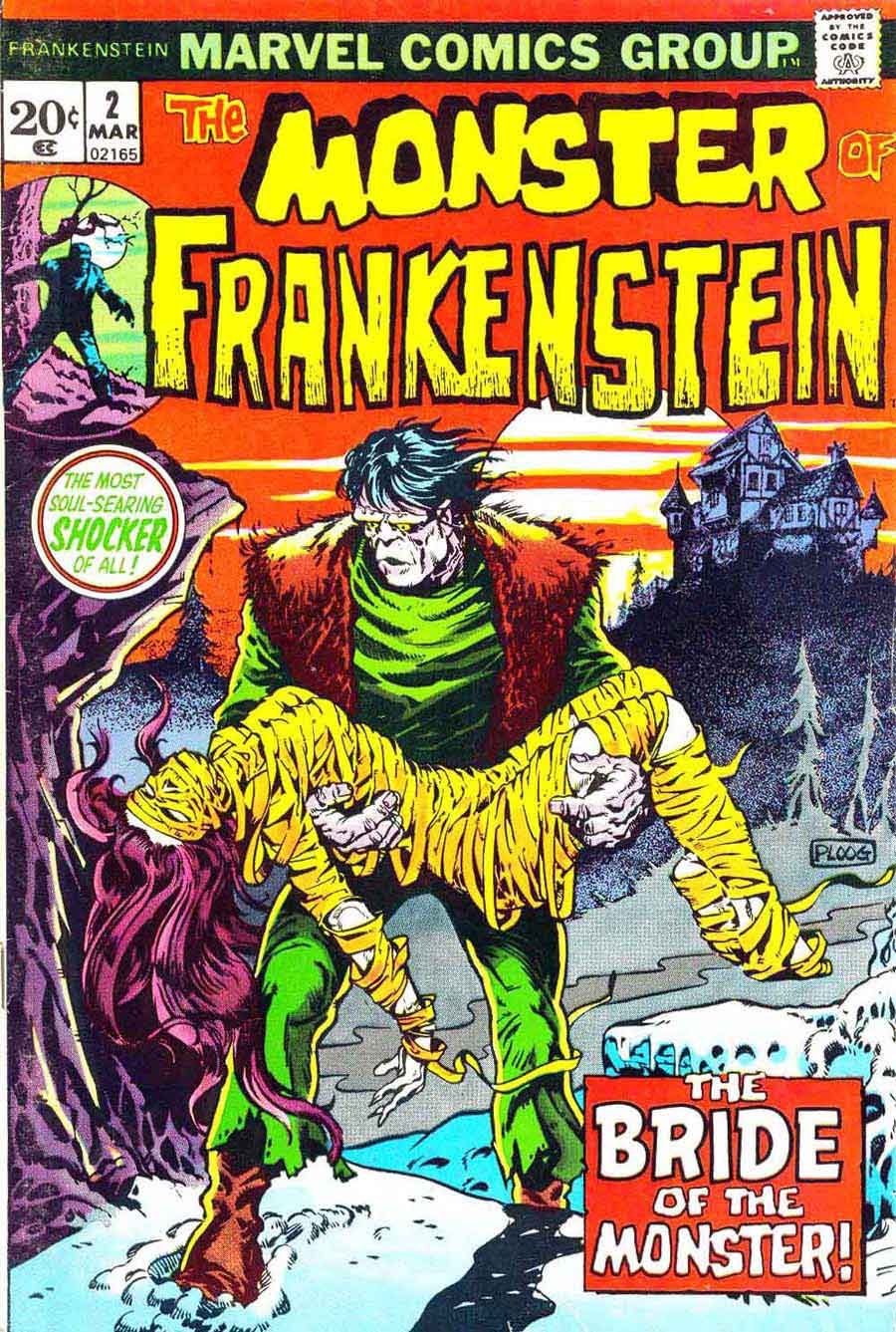 Frankenstein v2 #2 marvel comic book cover art by Mike Ploog
