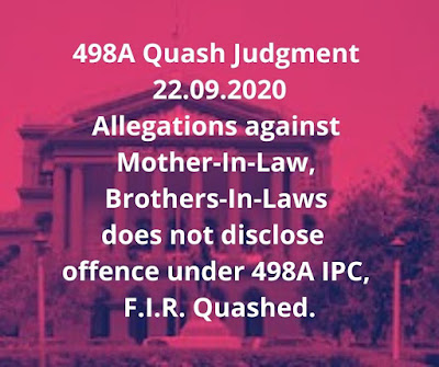 498A Quash Judgement 22.09.2020