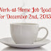 Work-at-Home Job Leads for the Week of December 2nd, 2013