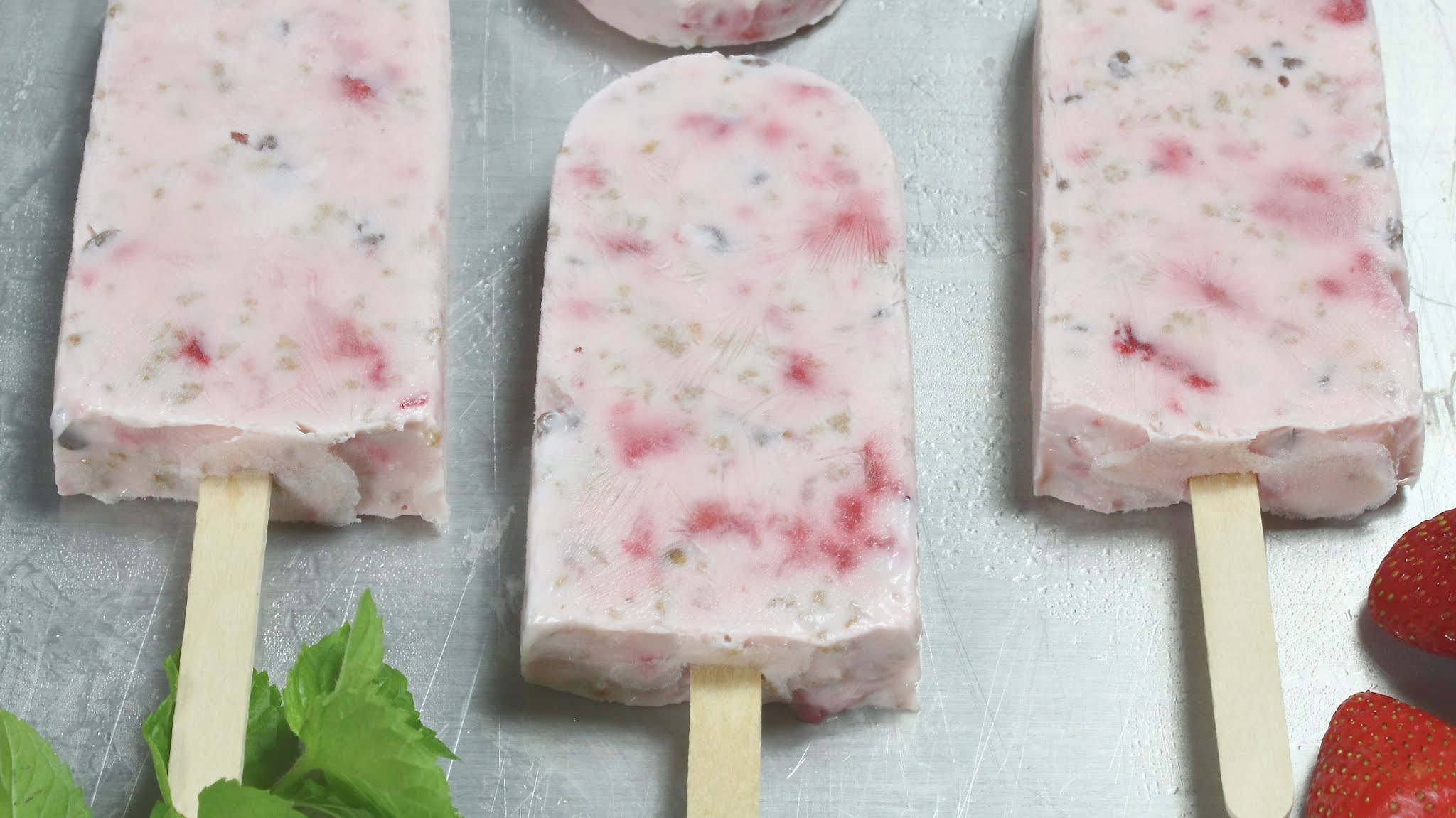 STRAWBERRY GRAPENUTS YOGURT BREAKFAST POPSICLES In Good Flavor