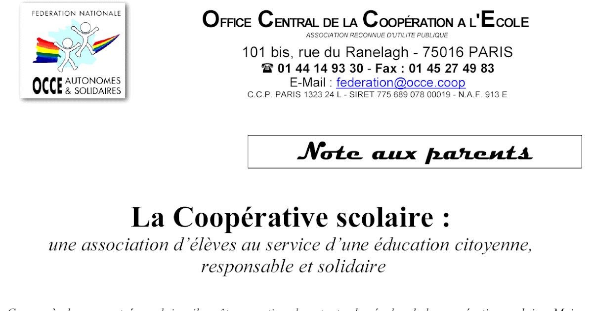 Le Coin de Constantin La Coopérative scolaire