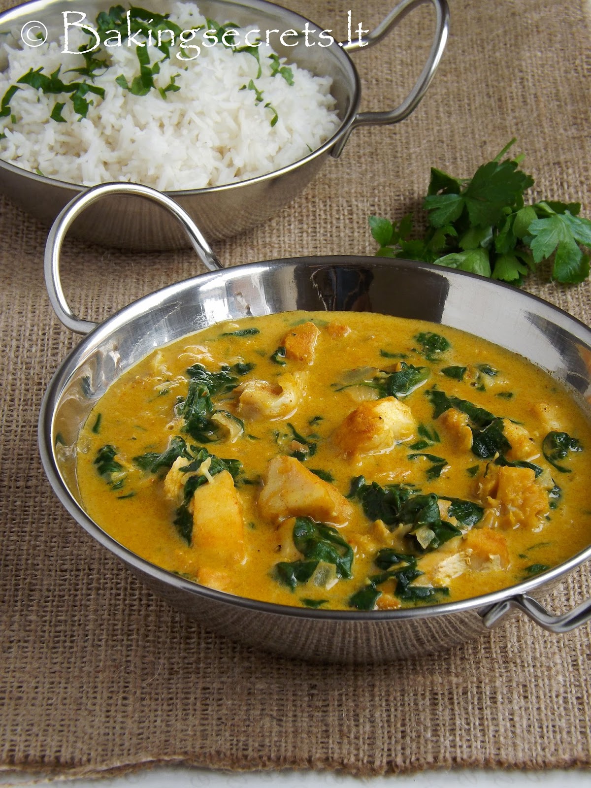 Baking Secrets Menkės ir špinatų karis Cod & Spinach Yellow Curry