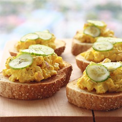 egg salad recipe brightened with turmeric spice