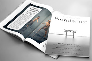 Download Free Wanderlust Travel Magazine Template PSD Mockups.