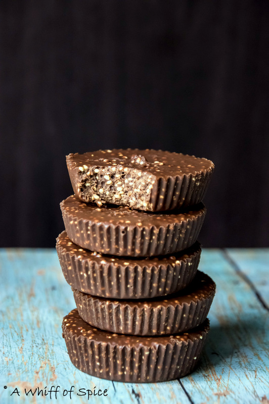 Toasted Quinoa, Dark Chocolate and Peanut Butter Cups