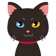 オッドアイの黒猫のイラスト