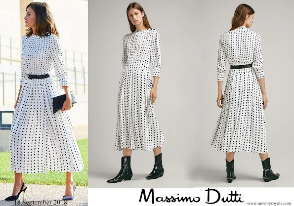 Queen Letizia wore Massimo Dutti print Dress