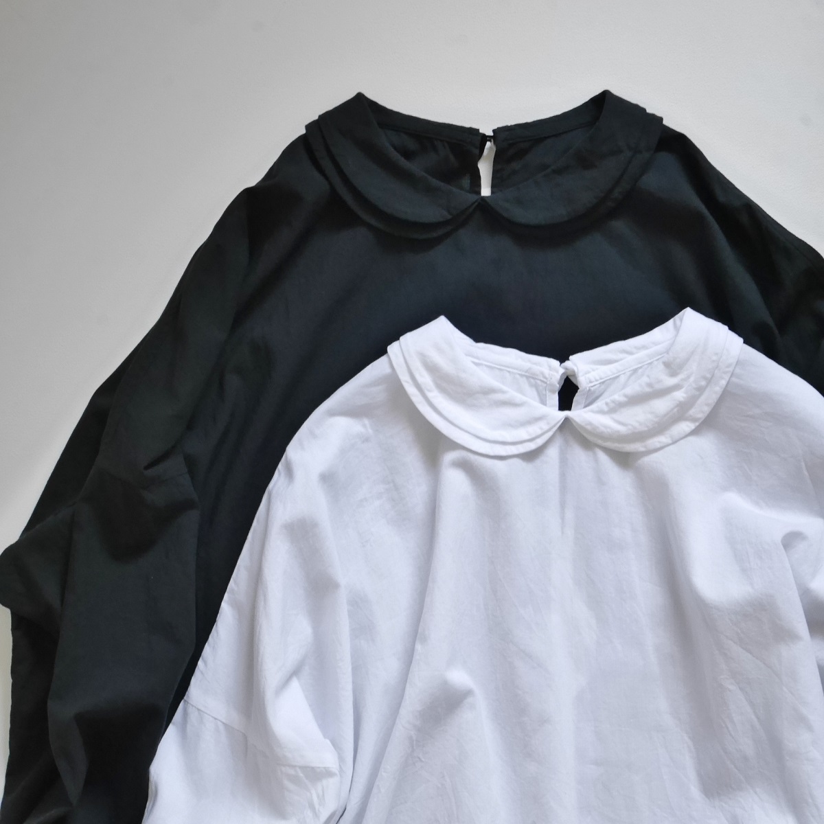 日々花手帖: homspun ダブルフラットカラーブラウス
