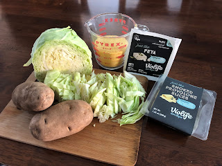 Ingredients for savory vegan torta di polenta