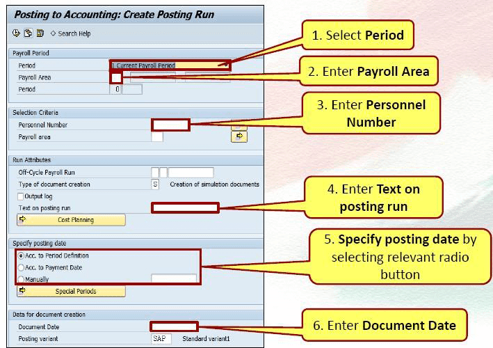 How to draw salary in post office department in SAP?