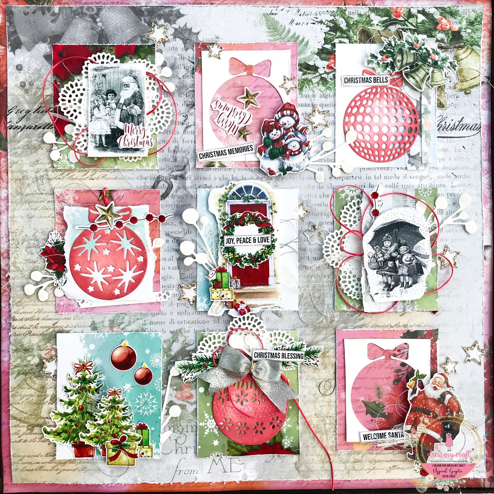 Dress My Craft Christmas Memories Layout Feat. Christmas Bells Collection