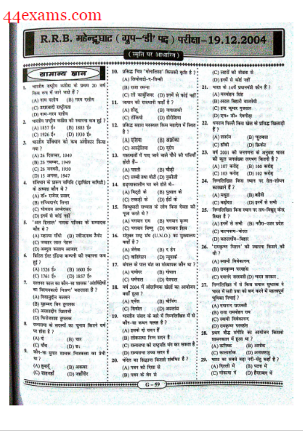 Spark Practice Set RRB Group-D : For Railway Exam Hindi PDF Book