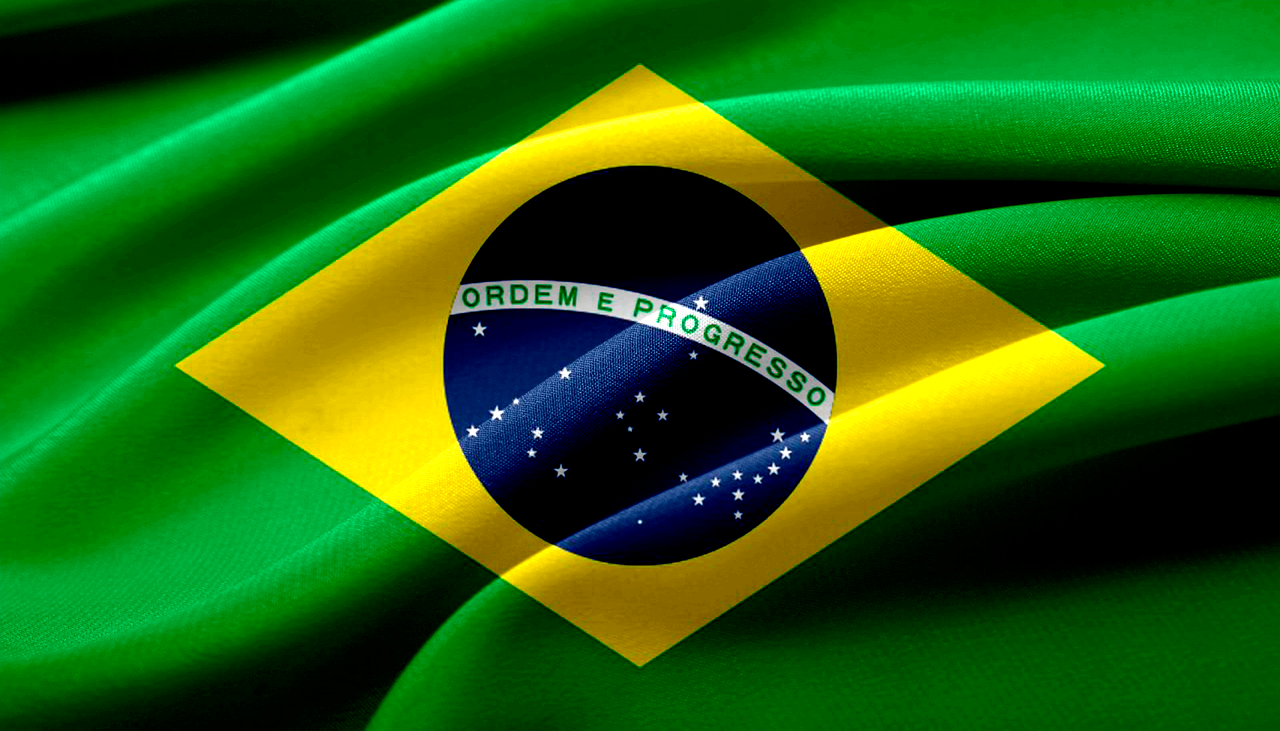 Bendera Brasil - negara dengan populasi paling banyak di Amerika Selatan dan ketujuh dunia