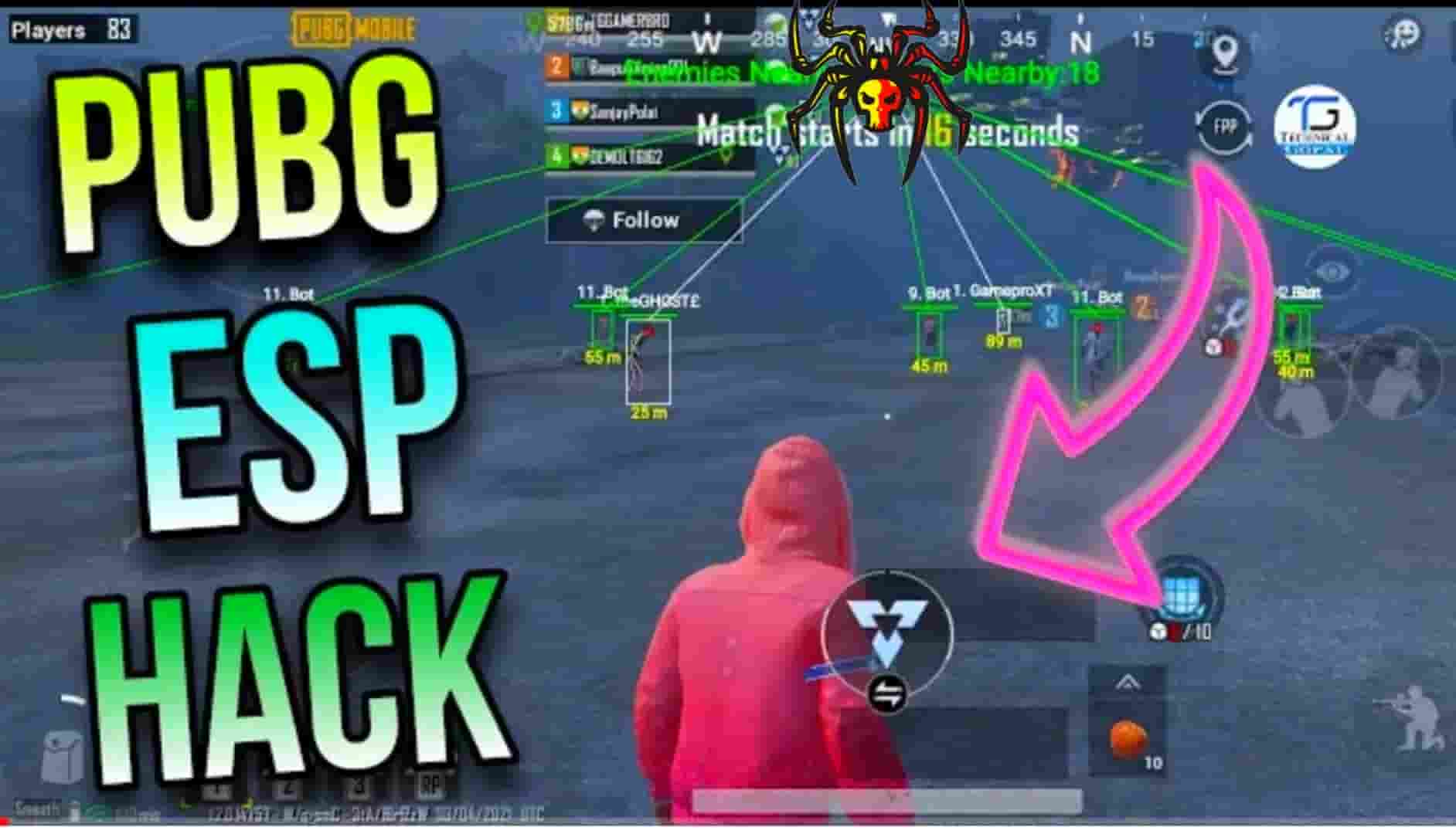 New Spider ESP Injector Pubg, KR, Global, Taiwan Hack Aimbot Auto Magick Bullet Season 17 Season