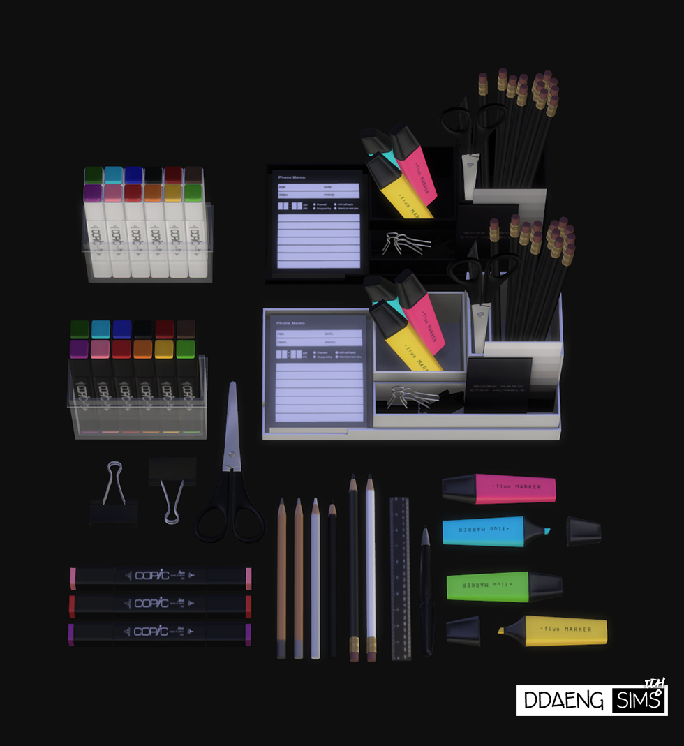 Sims 4 Office Supplies Set ddaengsims