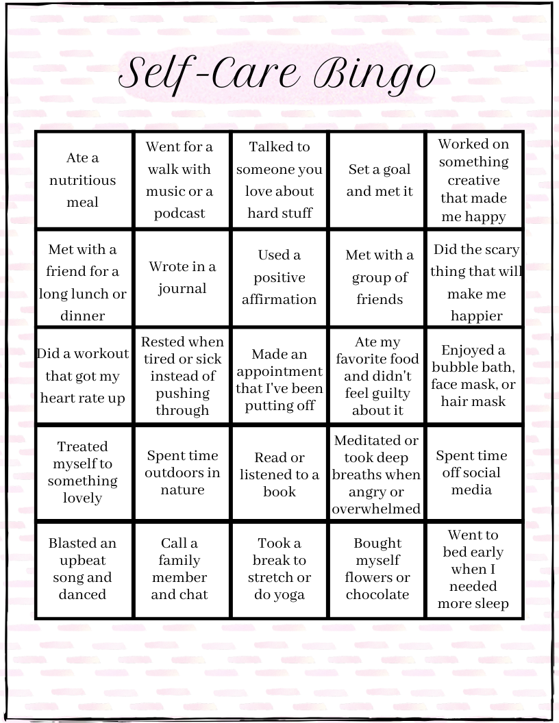 Simply Megan Free Self Care Bingo Printable