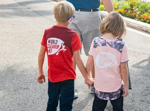 Hereditary Prince Jacques and Princess Gabriella attended the World Cleanup Day in Monaco