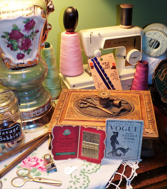 DEBBIE-DABBLE BLOG: Vintage Sewing Display in my Craft Room