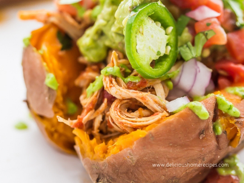 Chicken Stuffed Sweet Potatoes Chicken Stuffed Sweet Potatoes