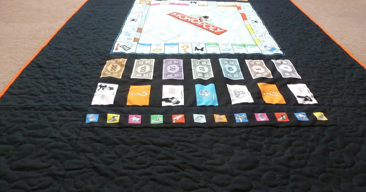 Tales from the Week Day Home Monopoly Quilt Finished!