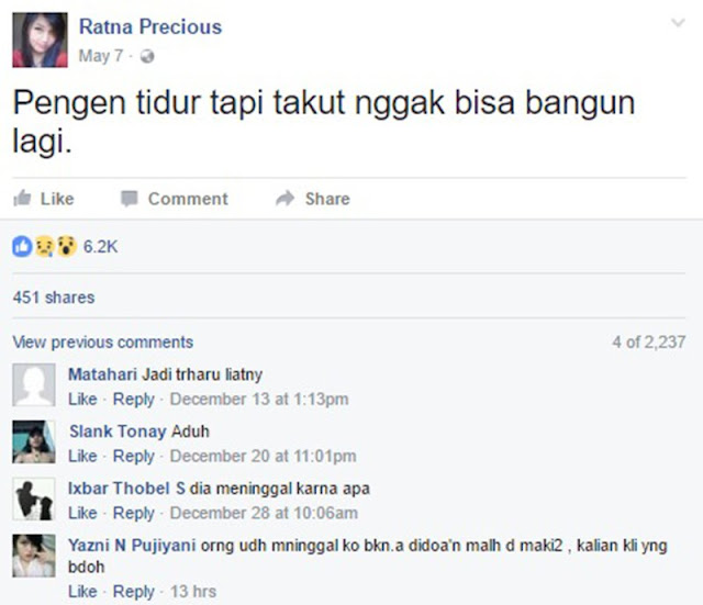 12 Status Medsos Tentang Kematian Orang-Orang ini Jadi Kenyataan, Apa Semata Kebetulan? 12 Status Medsos Tentang Kematian Orang-Orang ini Jadi Kenyataan, Apa Semata Kebetulan?