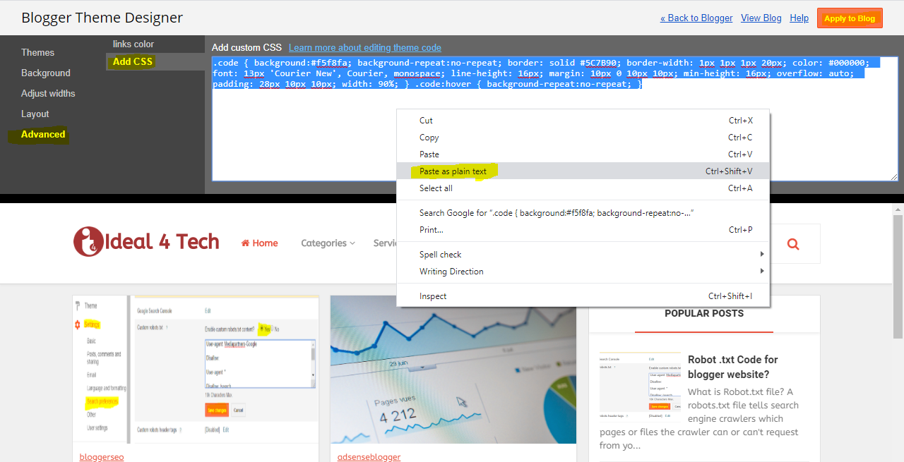 How to add HTML box code in blogger?