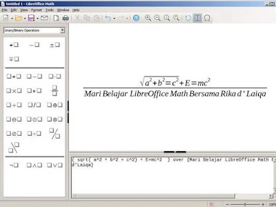 tampilan LibreOffice Math