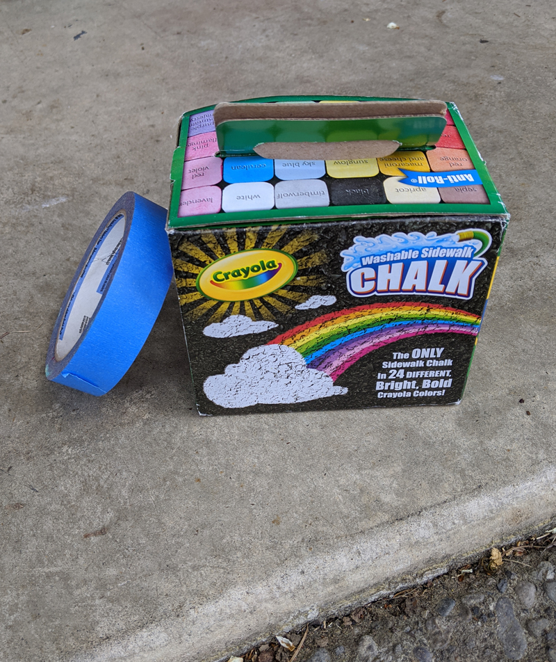 Sidewalk Chalk Art with Painters Tape Sisters, What!