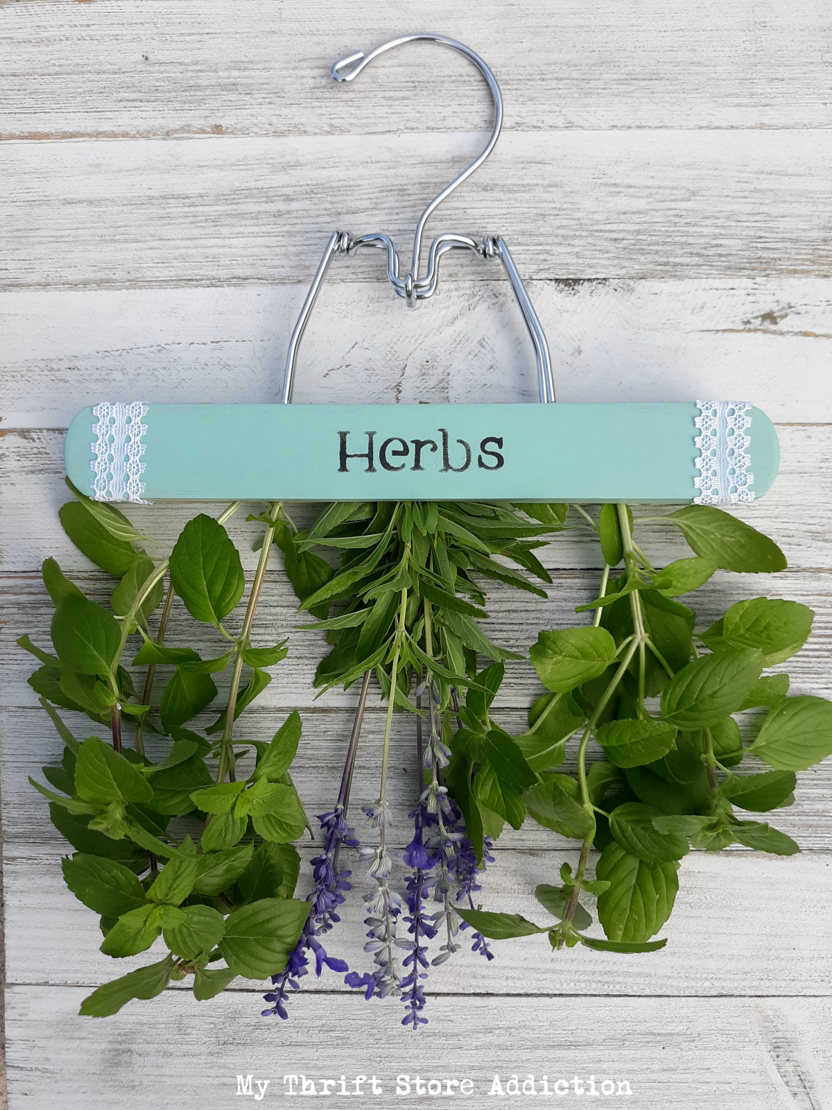 repurposed herb drying rack