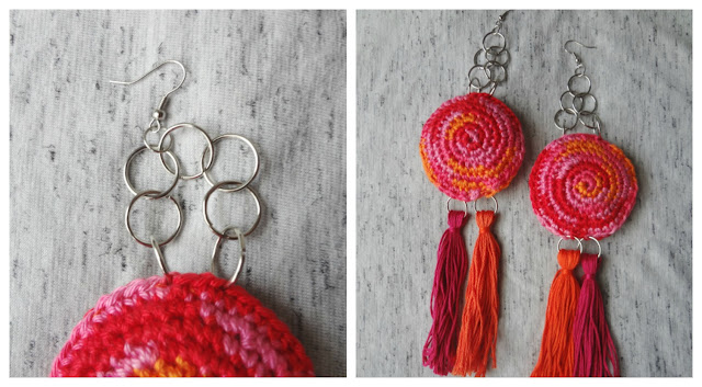 DIY Bohemian Disc + Tassel Earrings