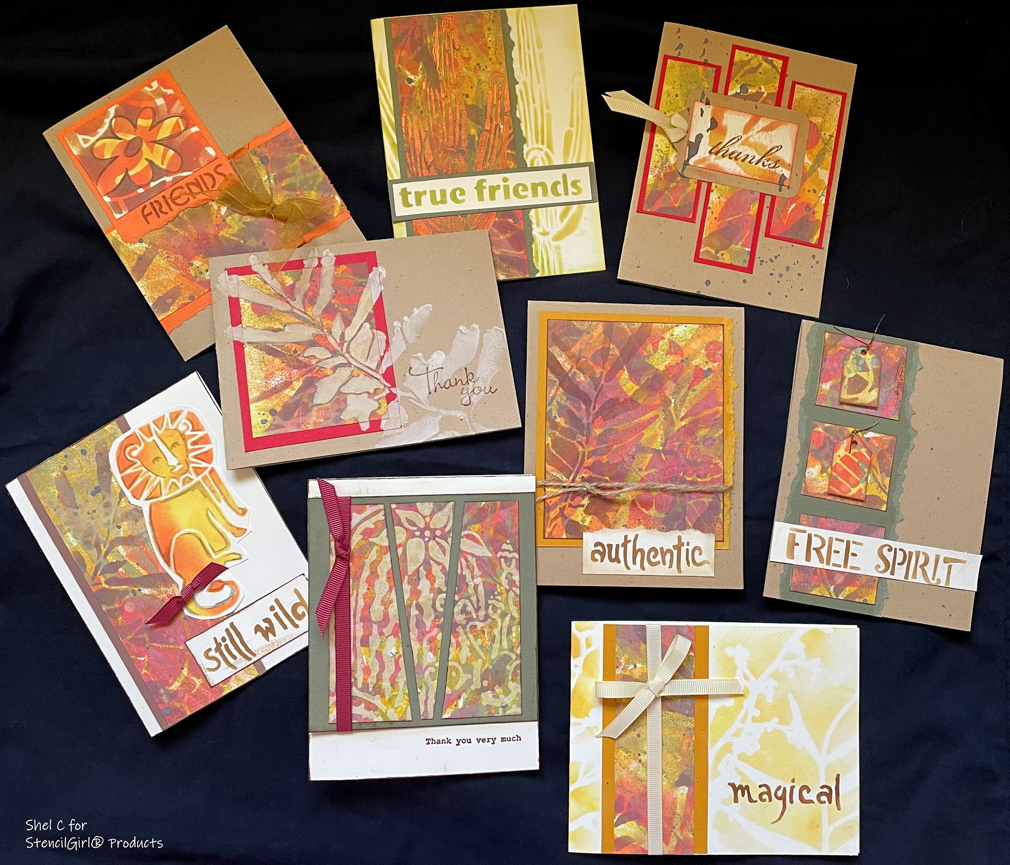 StencilGirl Talk 'One Sheet Wonder' Card Making with Stencils & Inks