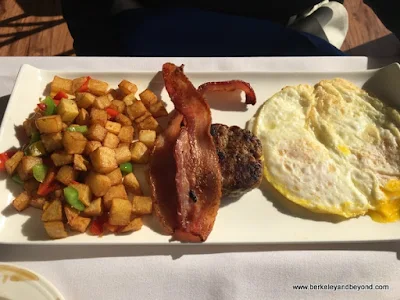 bacon and eggs at Eve’s Waterfront Restaurant in Oakland, California