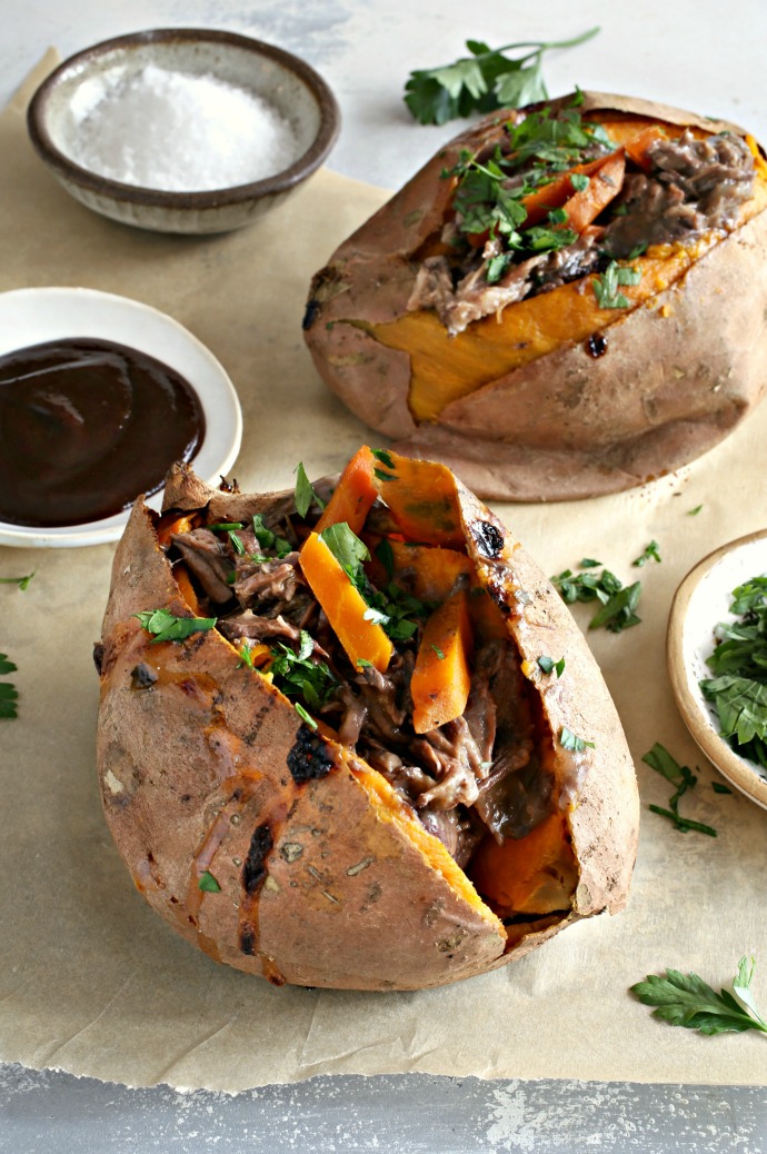 Hungry Couple Pot Roast Stuffed Sweet Potatoes