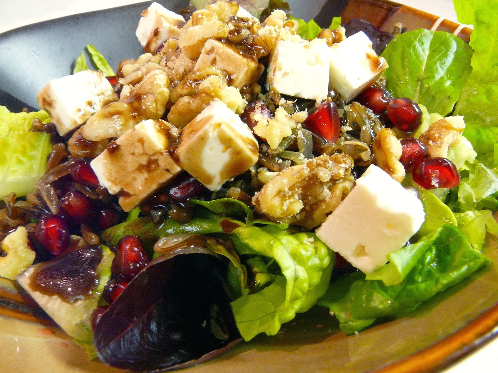 Bone Marrow & Bannock Greens with Wild Rice, Pomegranate seeds, Feta