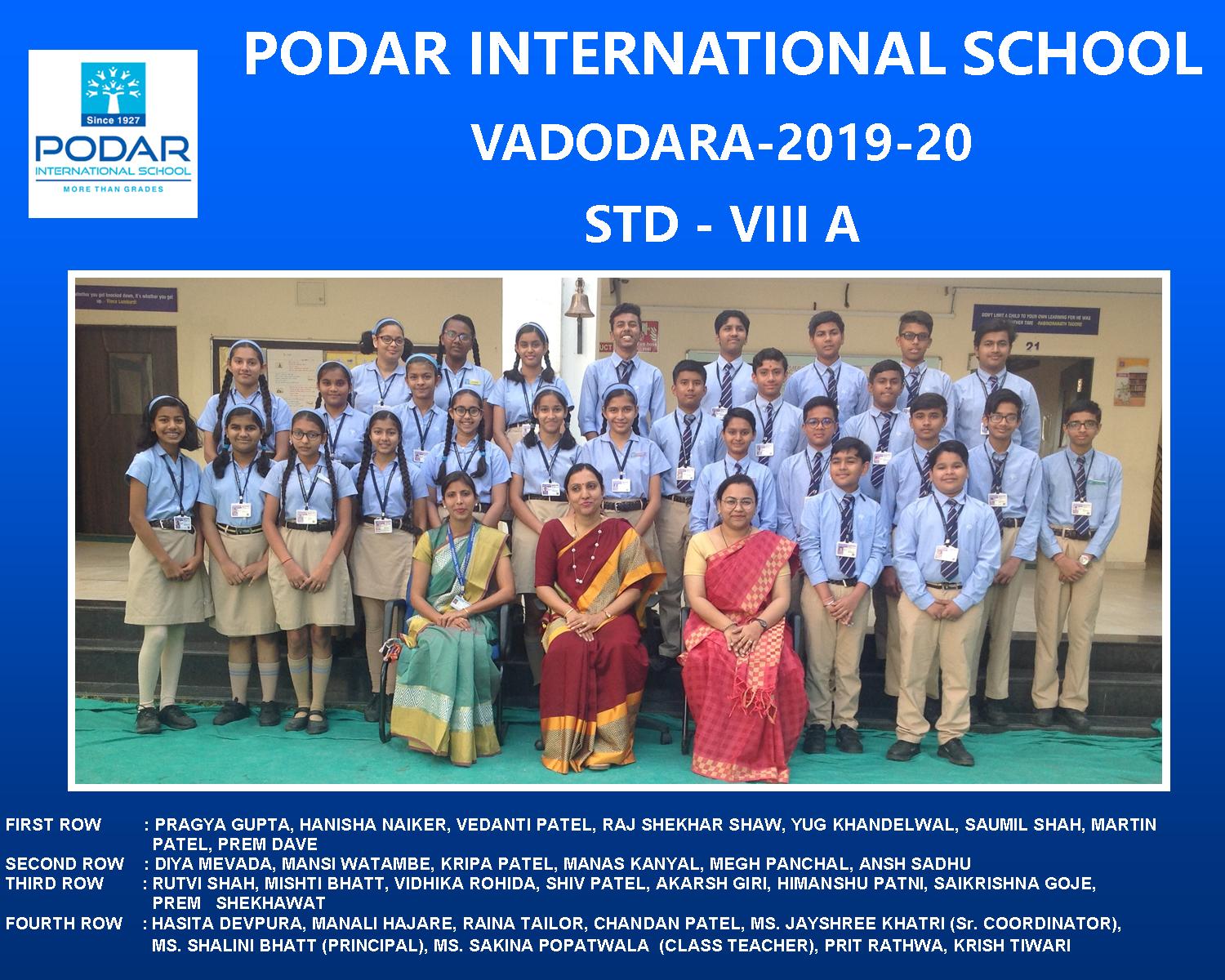 Grade VIII A - Class Photo