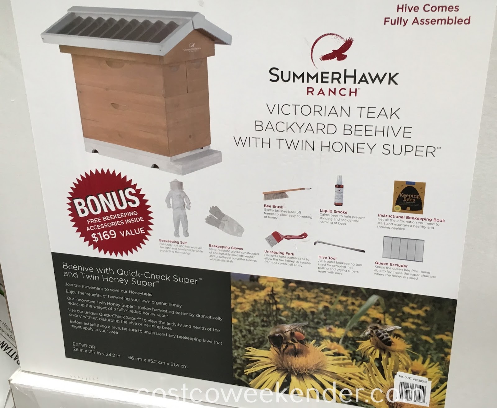 Summerhawk Ranch Victorian Teak Backyard Beehive With Twin Honey