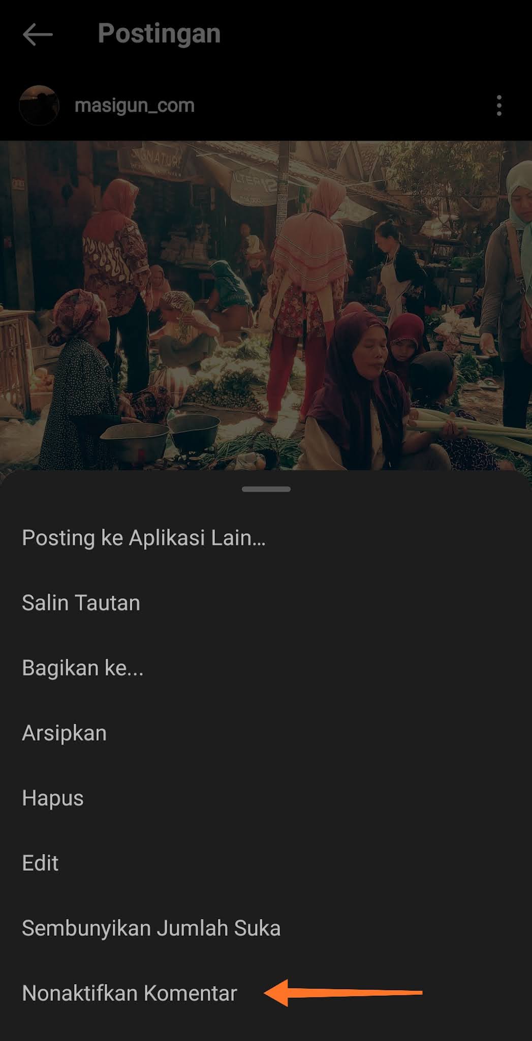 matikan komentar instagram pada postingan lama