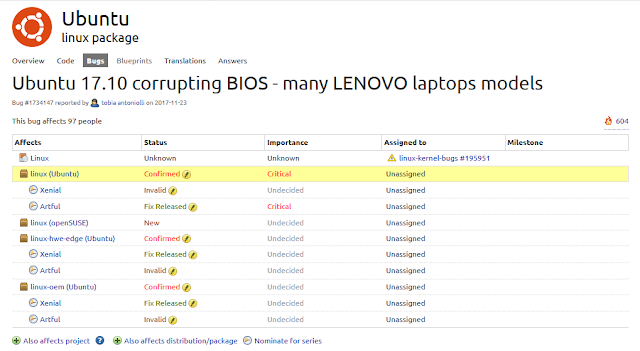 Distro Linux Ubuntu 17.10 Rusak Beberapa Varian Laptop Lenovo