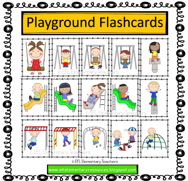EFL Elementary Teachers Playground, Recess, Park Verbs for ESL