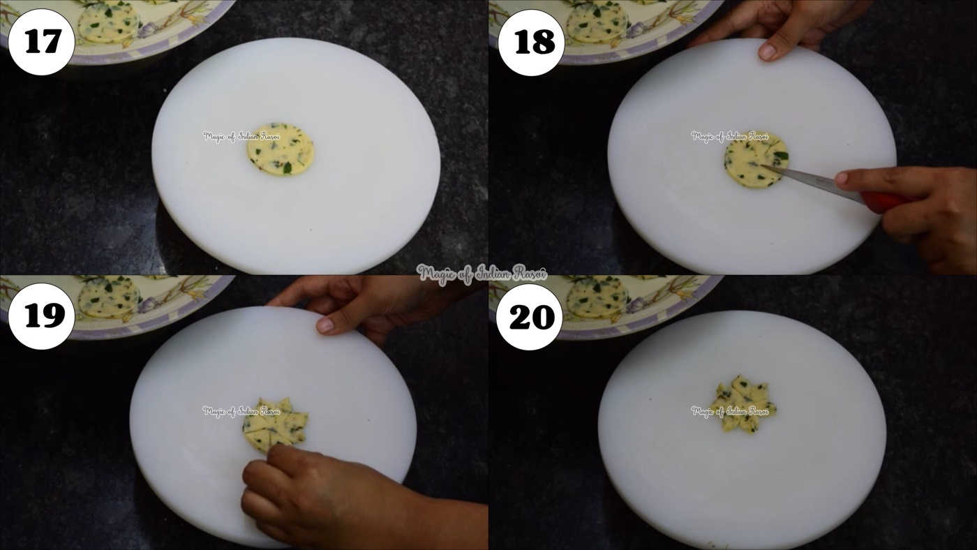 Jeera Pudina Flower Mathri Recipe - जीरा पुदीना फ्लावर मठरी  रेसिपी - Priya R - Magic of Indian Rasoi
