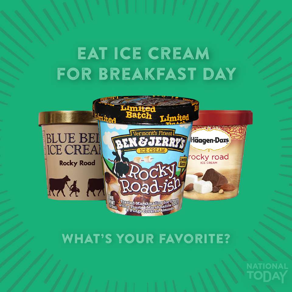 National Eat Ice Cream for Breakfast Day Wishes Photos