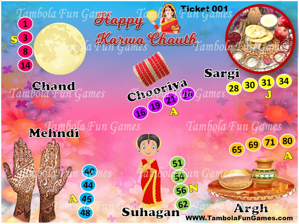 Funny Karva chauth Theme Tambola Game (Karwa Chauth Tambola)