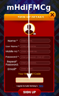 ludo fantasy referral code