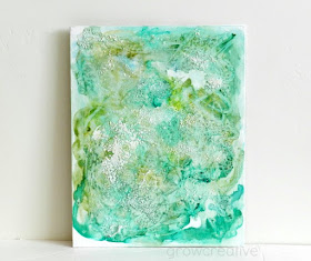 Green Abstract Watercolor, Salt, and Glue Painting: grow creative blog