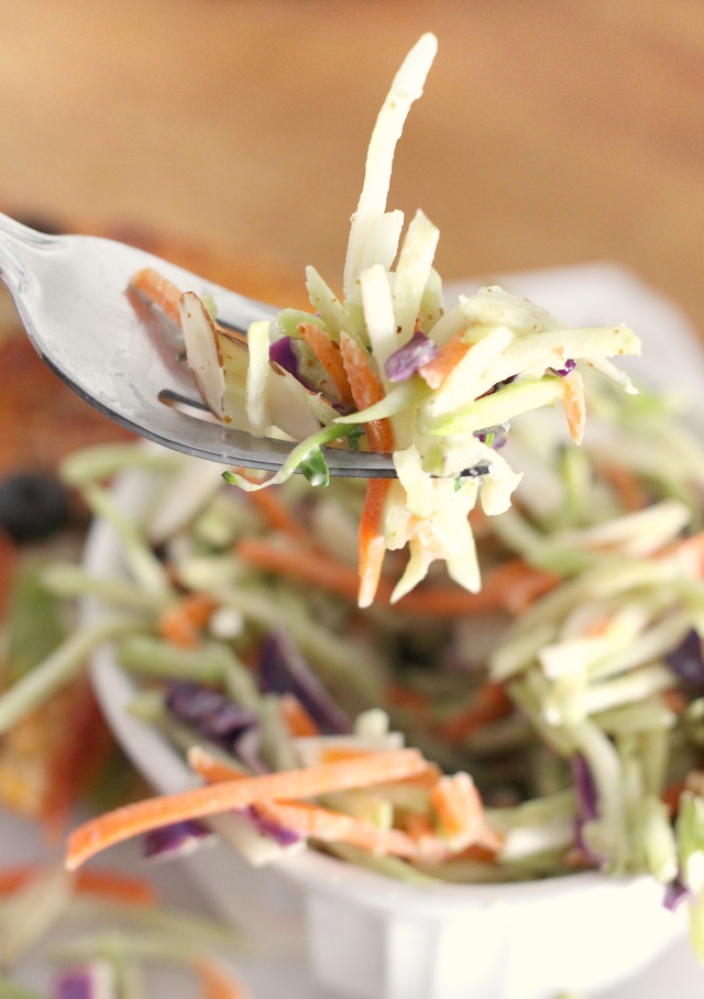 Mama Loves Food! Honey Mustard Vinaigrette Broccoli Slaw